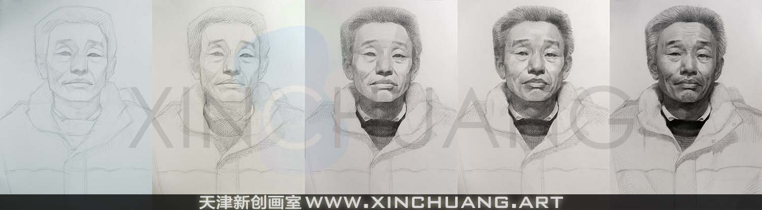 天津新创画室素描头像